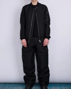 Online Rick Owens Classic Flight Jacket Heavy Faille Black