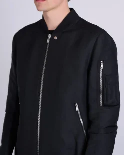 Online Rick Owens Classic Flight Jacket Heavy Faille Black