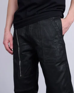 Fashion DRKSHDW Rick Owens Aircut Pants Stretch Foil Denim Black