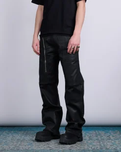 Fashion DRKSHDW Rick Owens Aircut Pants Stretch Foil Denim Black