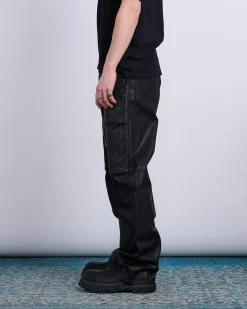 Fashion DRKSHDW Rick Owens Aircut Pants Stretch Foil Denim Black