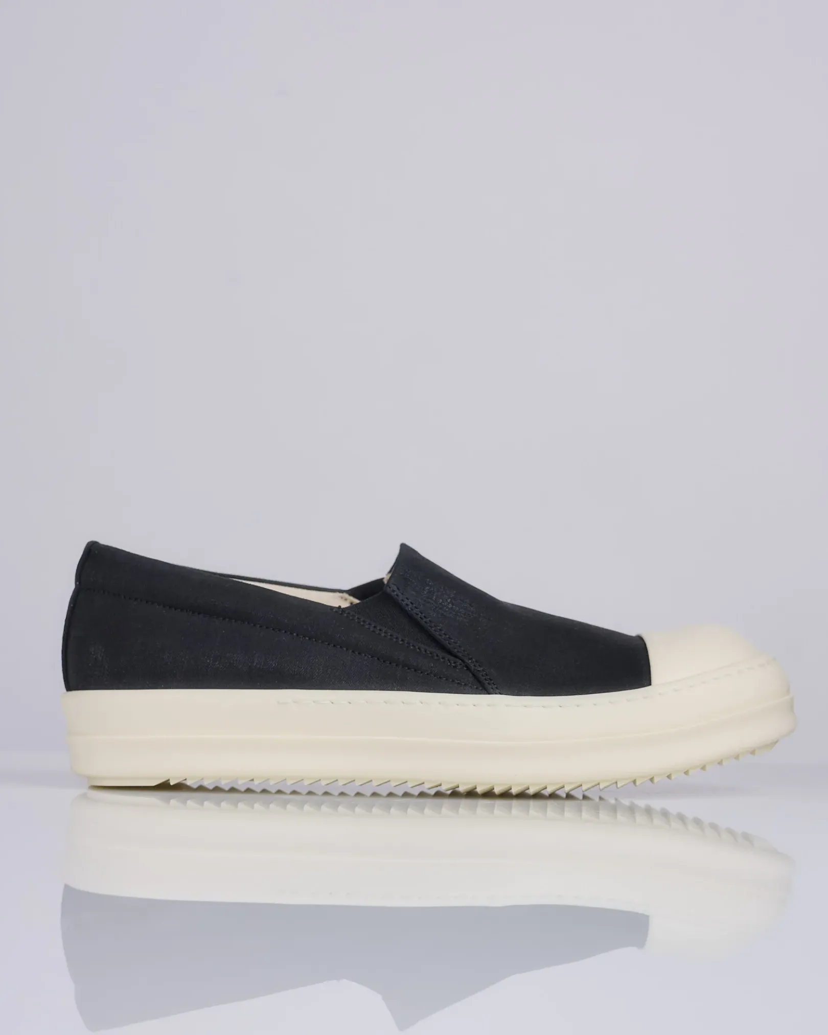 Hot DRKSHDW Rick Owens Boat Sneaks Stretch Foil Denim Black Milk Milk