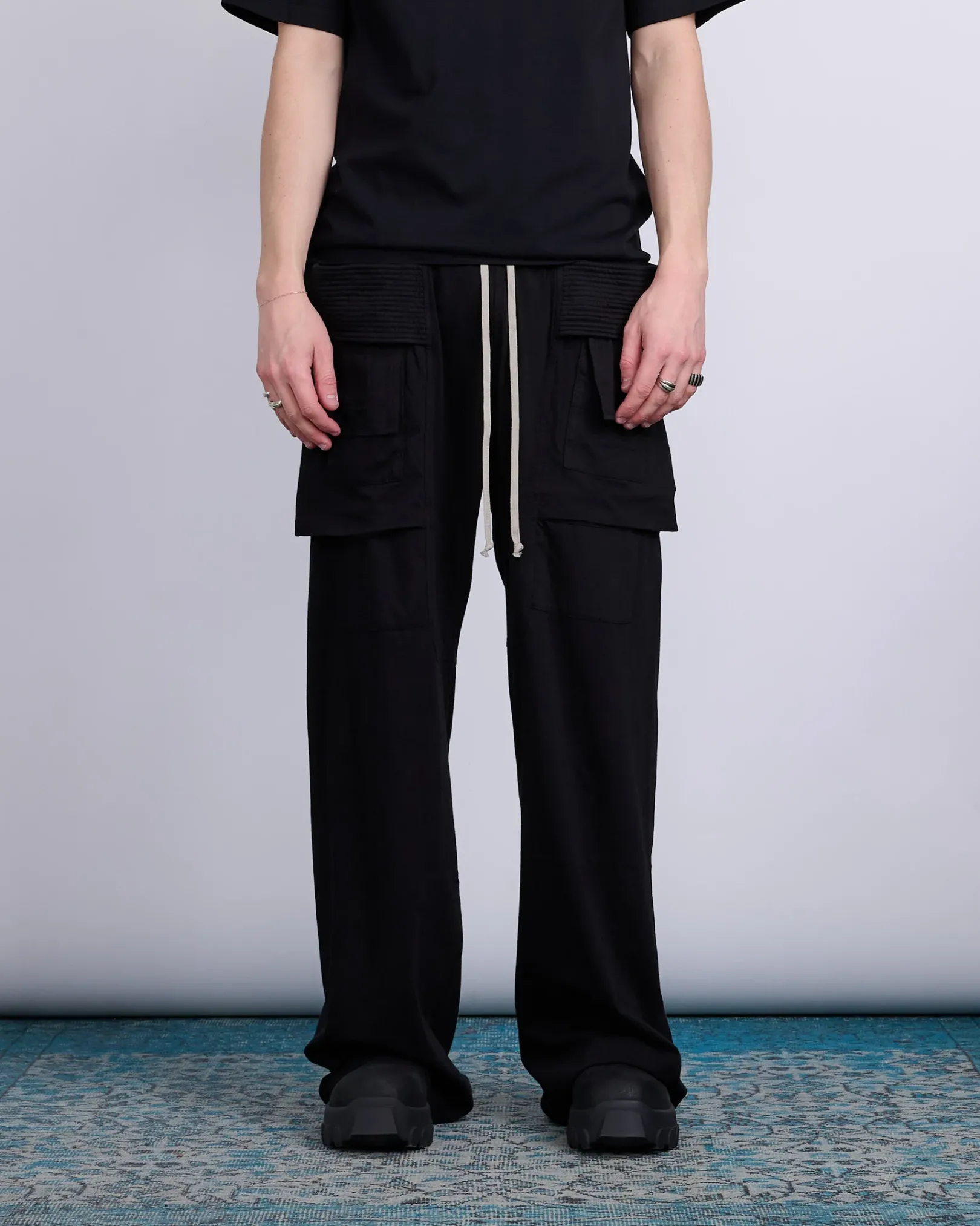 Online DRKSHDW Rick Owens Creatch Wide Jersey Cargo Pant RN Black