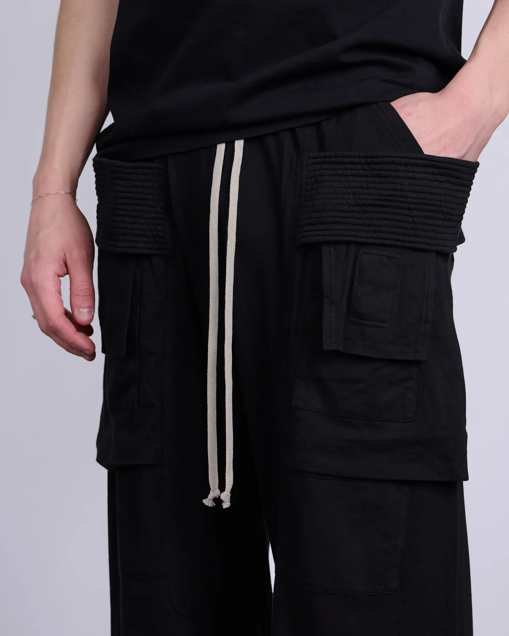 Online DRKSHDW Rick Owens Creatch Wide Jersey Cargo Pant RN Black