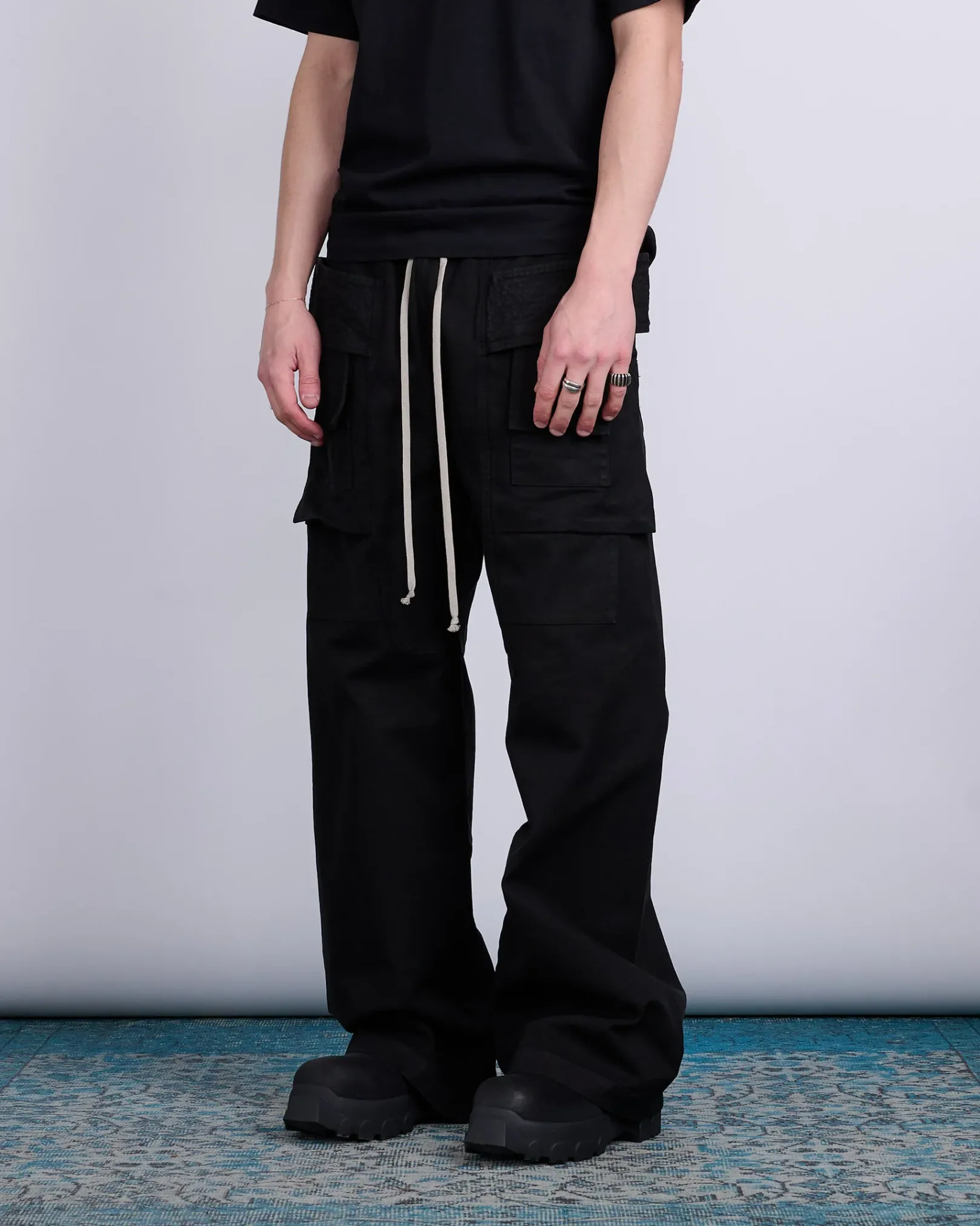 Hot DRKSHDW Rick Owens Creatch Wide Cargo Cotton Canvas Black