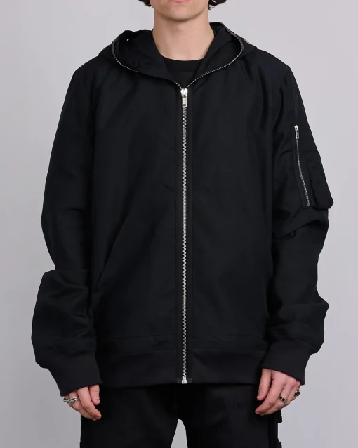 Hot DRKSHDW Rick Owens Gimp Flt Bomber Tencel Ripstop Blk