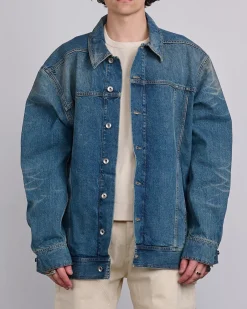 Discount DRKSHDW Rick Owens Jumbo Wrkr Jkt 13oz Dnm Wshd Indgo