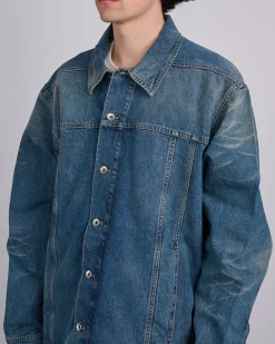 Discount DRKSHDW Rick Owens Jumbo Wrkr Jkt 13oz Dnm Wshd Indgo