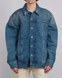 Discount DRKSHDW Rick Owens Jumbo Wrkr Jkt 13oz Dnm Wshd Indgo