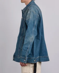 Discount DRKSHDW Rick Owens Jumbo Wrkr Jkt 13oz Dnm Wshd Indgo