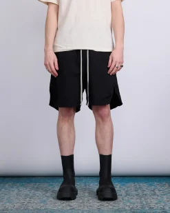 Clearance DRKSHDW Rick Owens Long Boxer Butt Zip Short Felpa Fleece Black