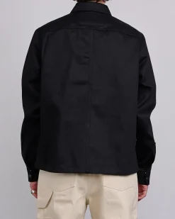 New Rick Owens DRKSHDW MIJ Crop Outershirt 12oz Denim Blk