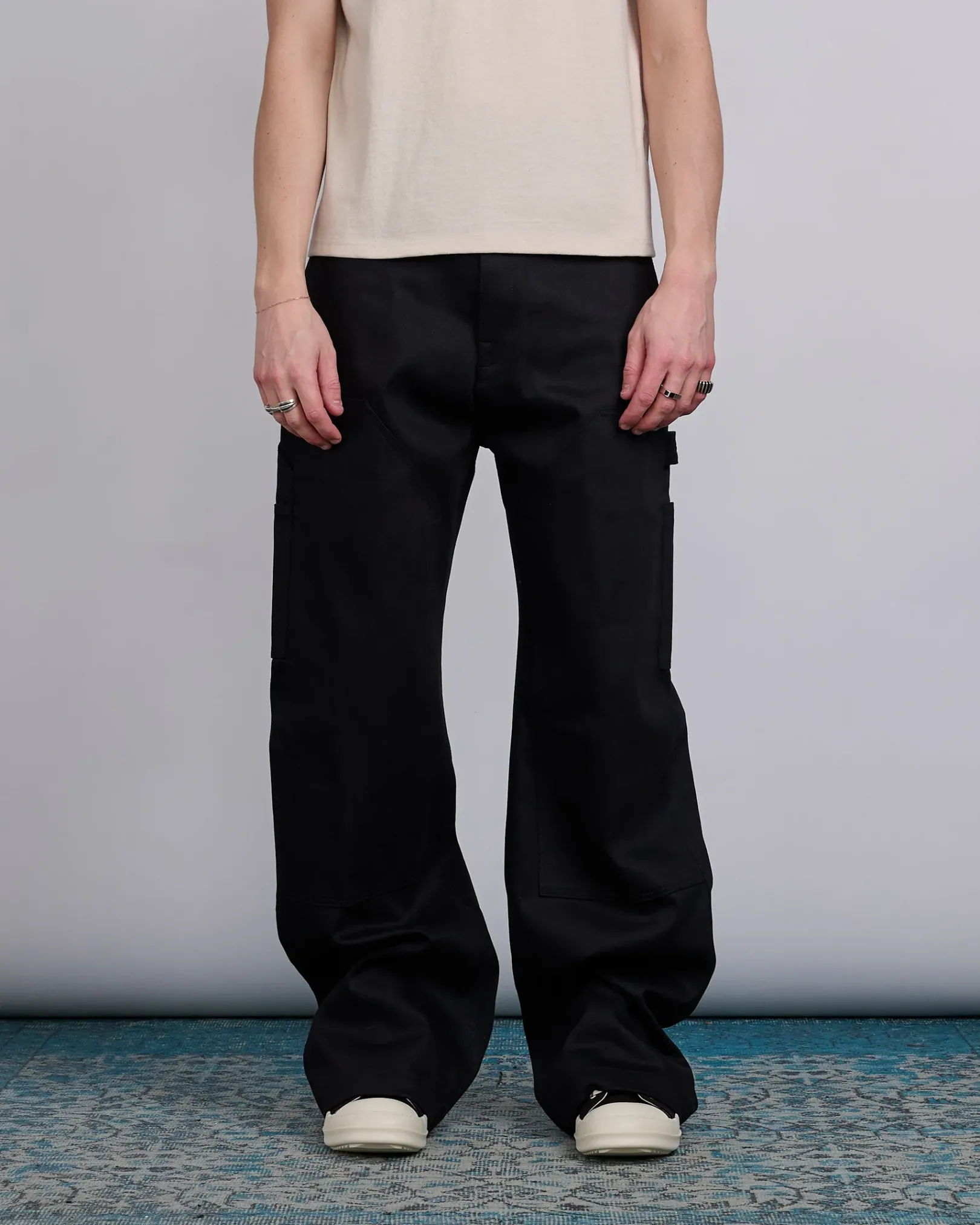 Sale DRKSHDW Rick Owens MIJ Dble Knee Geth Jn 12oz Denim Blk