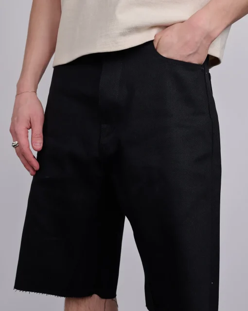 Outlet DRKSHDW Rick Owens MIJ Geth Cutoffs Short 12oz Denim Black