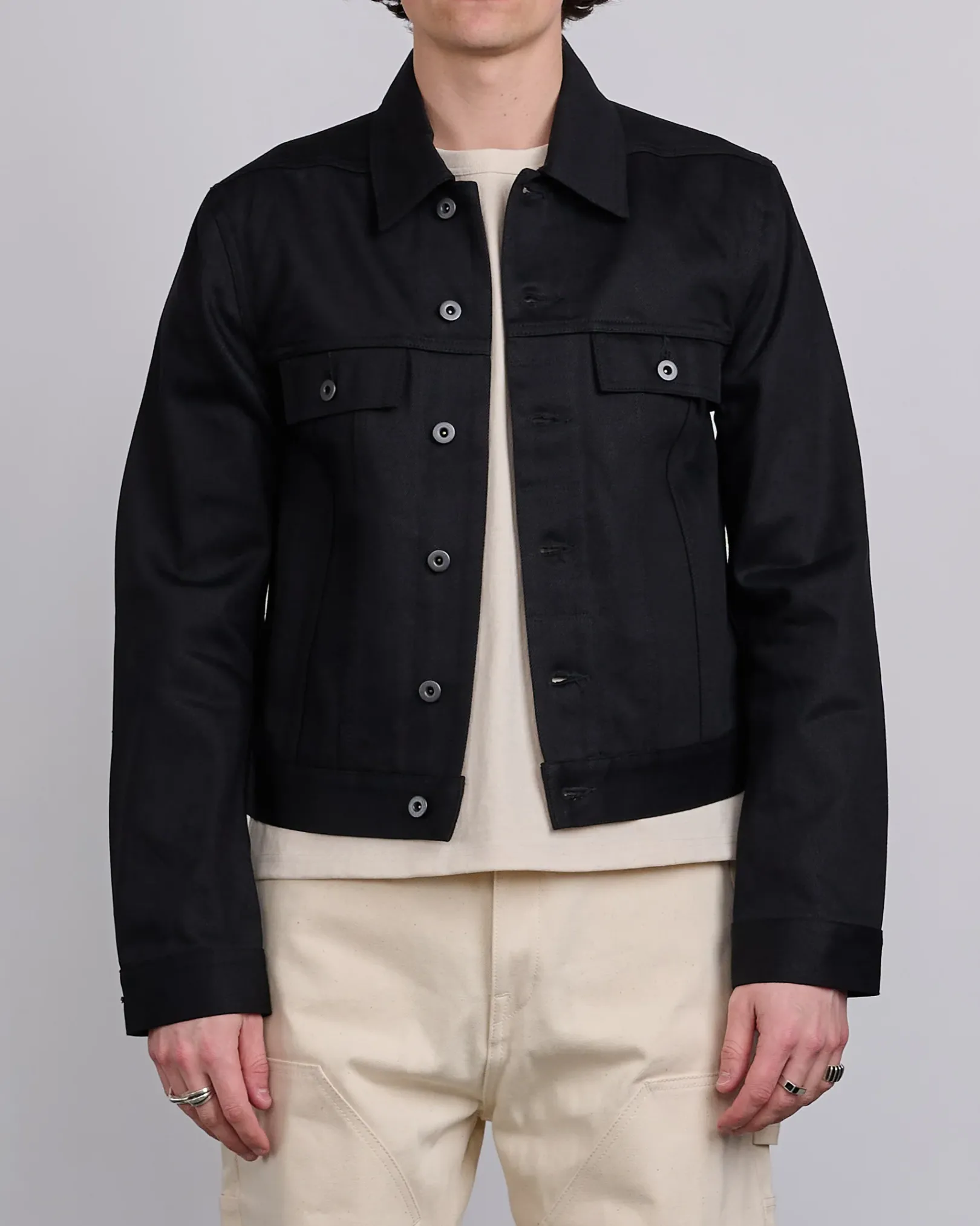 Outlet DRKSHDW Rick Owens MIJ Trucker Jacket 12oz Denim Black