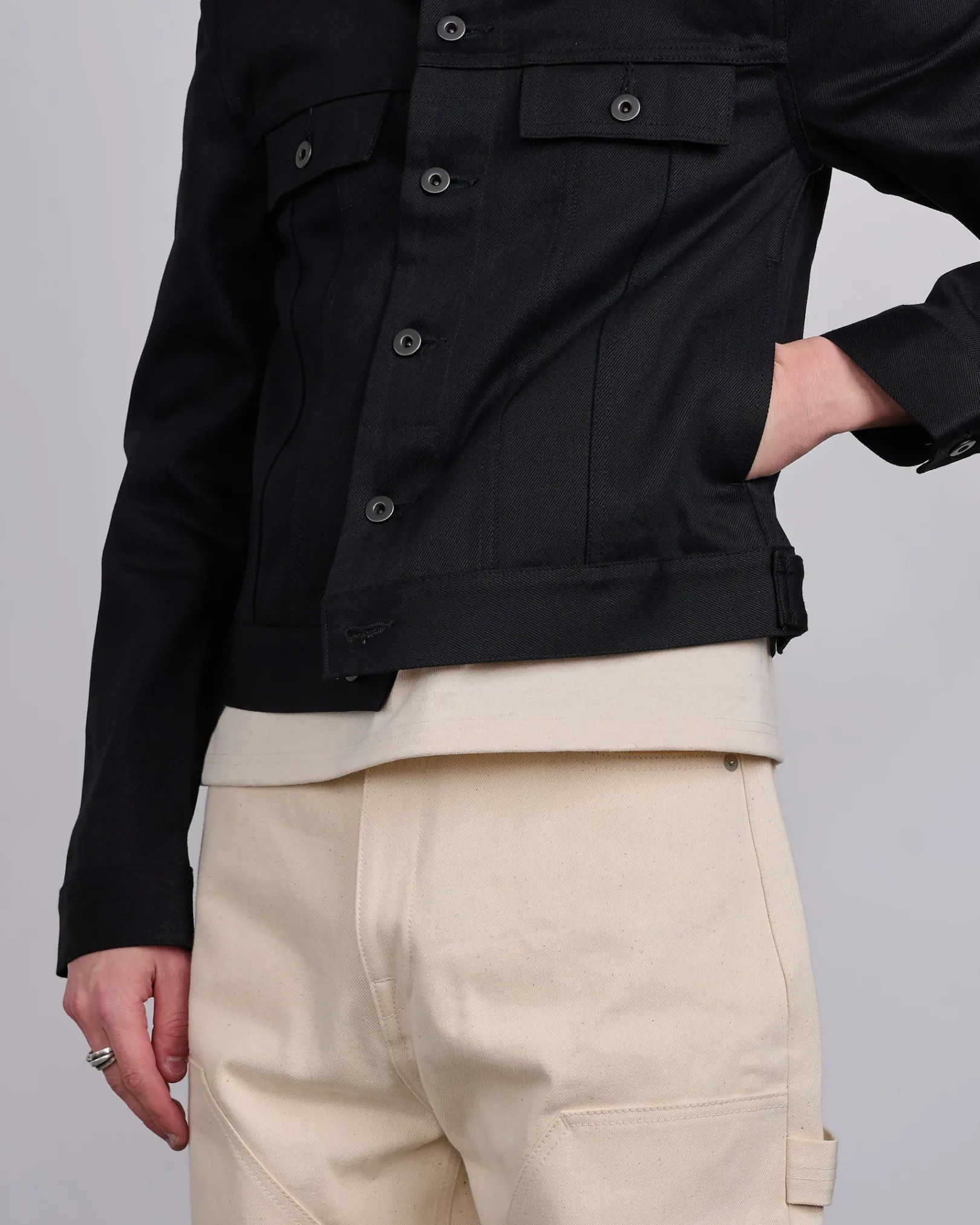 Outlet DRKSHDW Rick Owens MIJ Trucker Jacket 12oz Denim Black