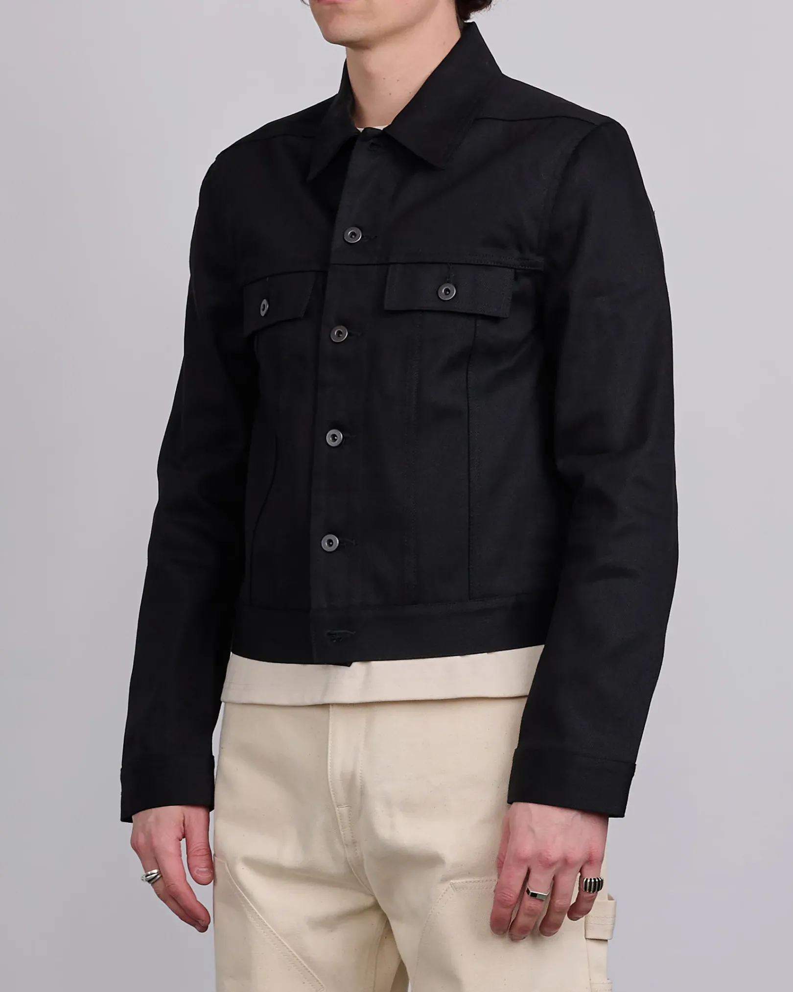 Outlet DRKSHDW Rick Owens MIJ Trucker Jacket 12oz Denim Black