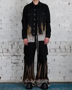 Clearance DRKSHDW Rick Owens Outershirt 13oz Sun Denim Black/Terra