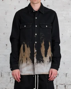 Clearance DRKSHDW Rick Owens Outershirt 13oz Sun Denim Black/Terra