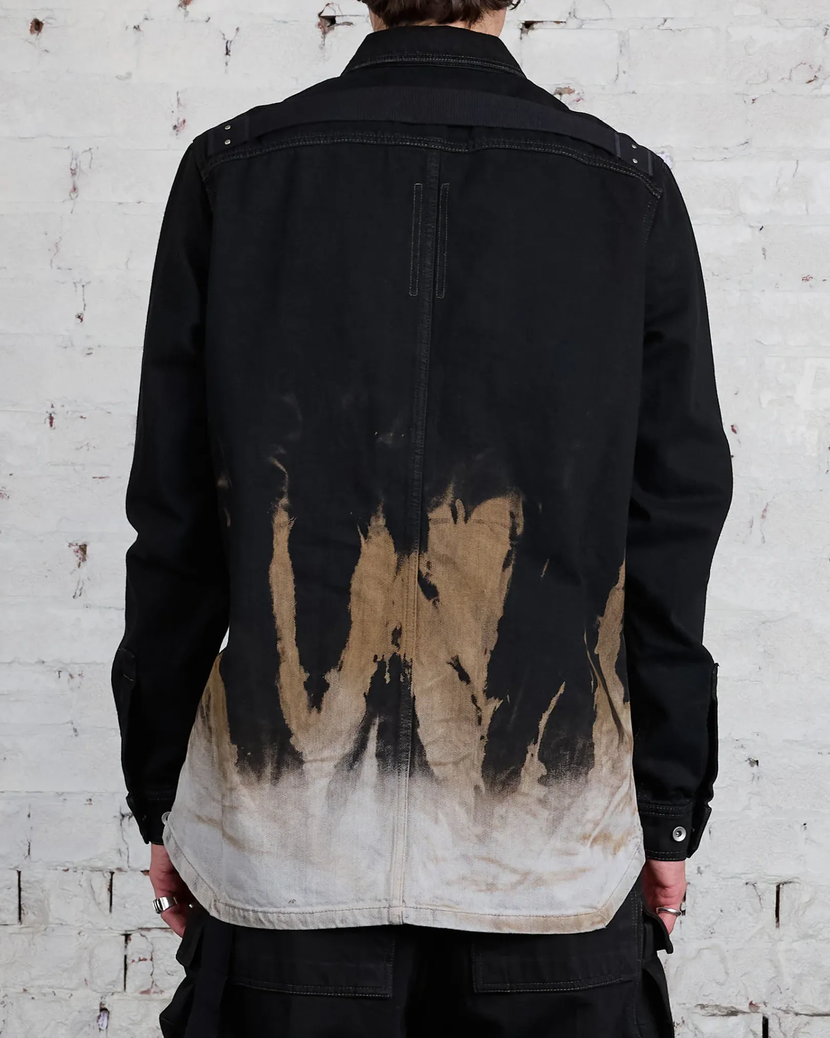 Clearance DRKSHDW Rick Owens Outershirt 13oz Sun Denim Black/Terra