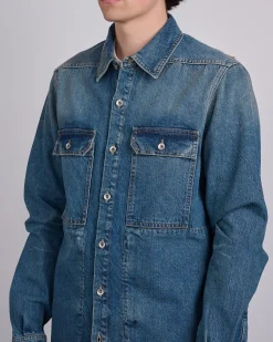 Best DRKSHDW Rick Owens Outershrt 13oz Dnm Wshd Indgo