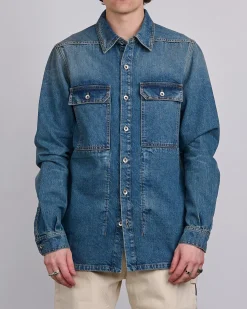 Best DRKSHDW Rick Owens Outershrt 13oz Dnm Wshd Indgo