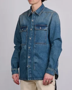 Best DRKSHDW Rick Owens Outershrt 13oz Dnm Wshd Indgo