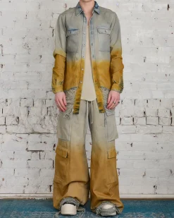 Online DRKSHDW Rick Owens Outershirt 13oz Denim Sky/Orange Degrade
