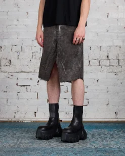 Outlet DRKSHDW Rick Owens Slivered Skirt Cotton Moleskin Dust