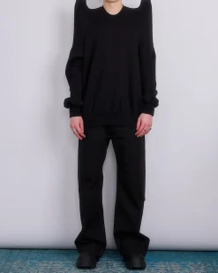 New DRKSHDW Rick Owens Tecsweat Crew Felpa Fleece Black