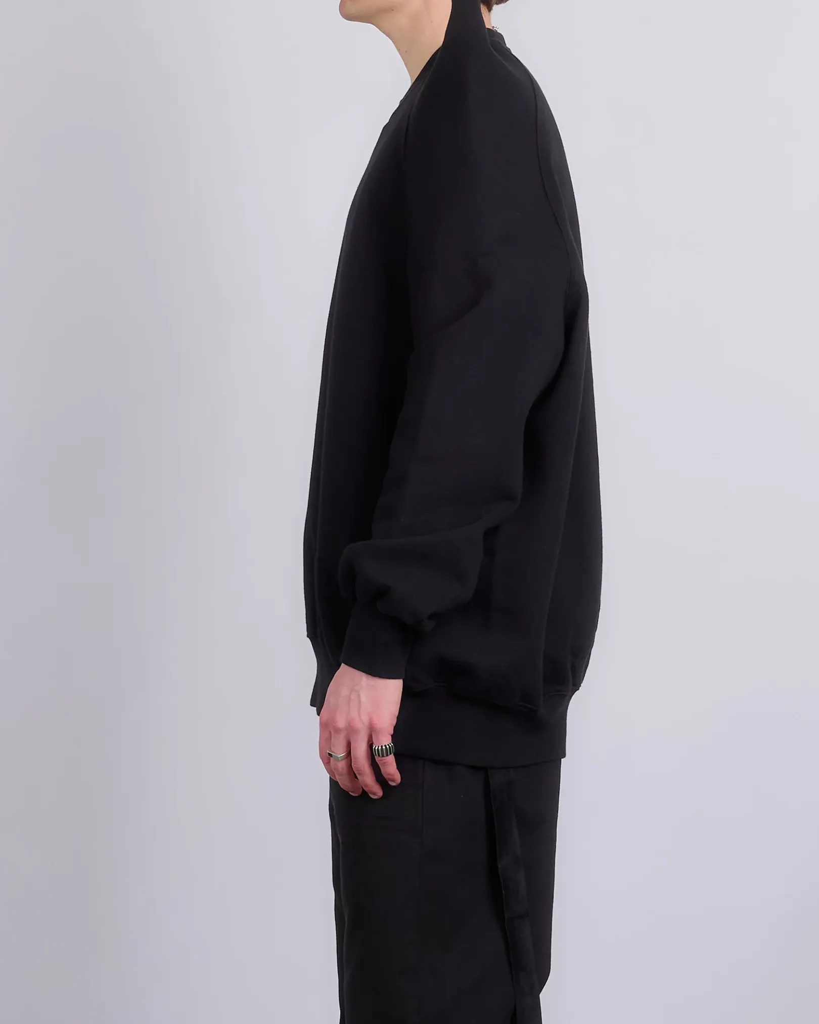 New DRKSHDW Rick Owens Tecsweat Crew Felpa Fleece Black