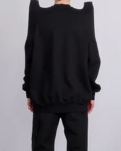 New DRKSHDW Rick Owens Tecsweat Crew Felpa Fleece Black