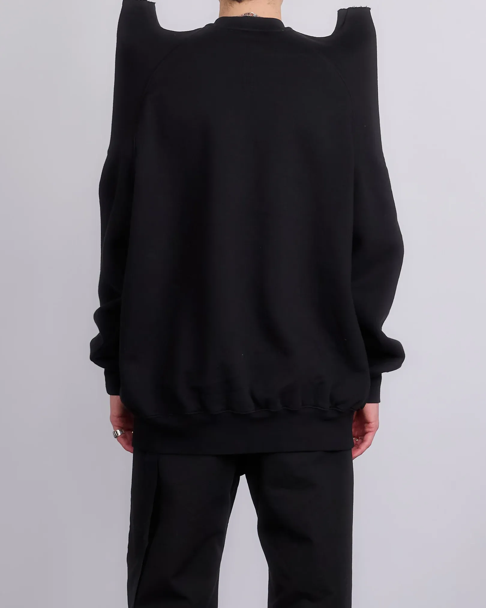 New DRKSHDW Rick Owens Tecsweat Crew Felpa Fleece Black