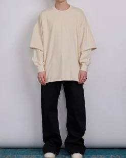 New DRKSHDW Rick Owens Tommy Hustler Sweat Crew Natural