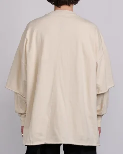 New DRKSHDW Rick Owens Tommy Hustler Sweat Crew Natural