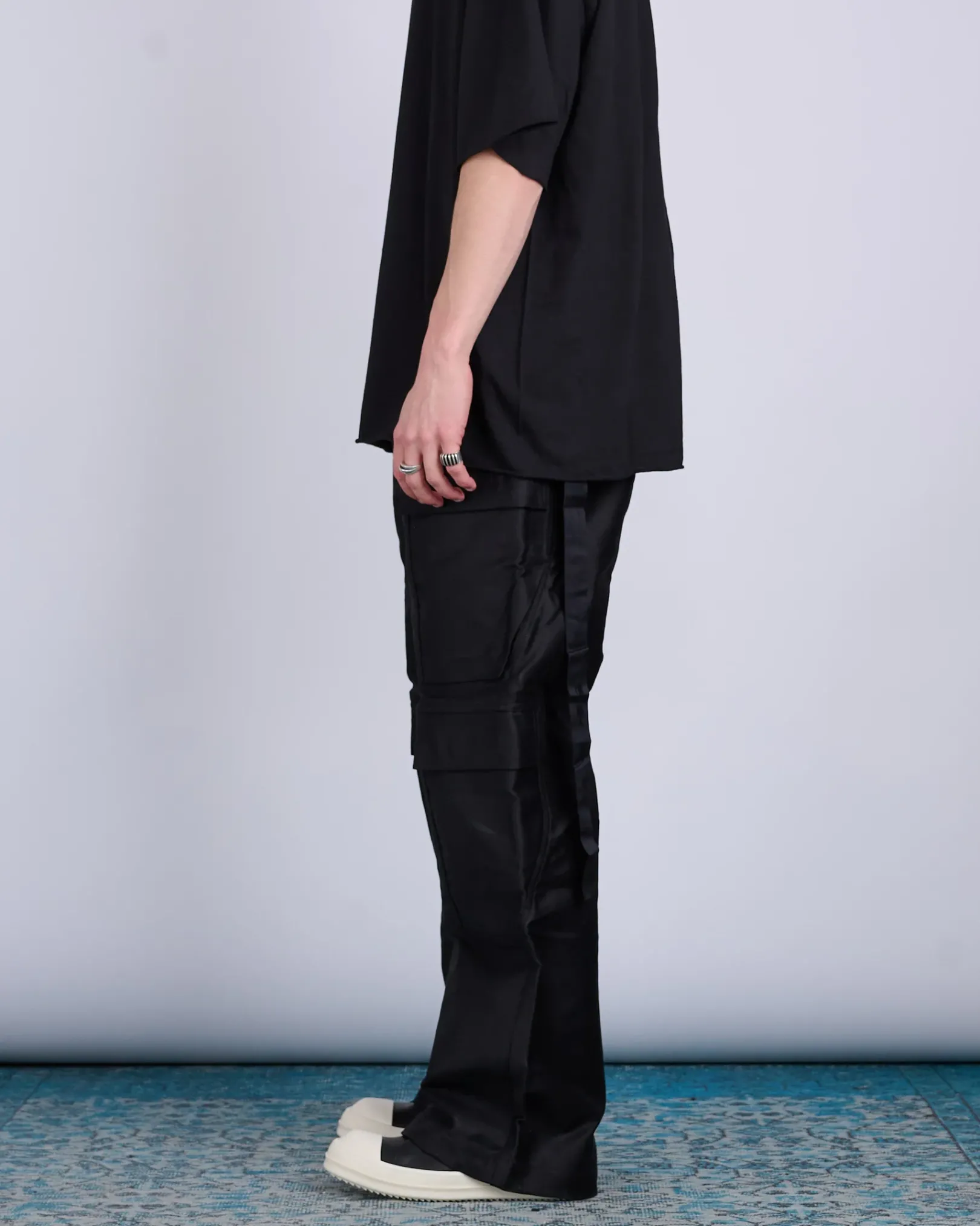 New DRKSHDW Rick Owens x LESS 17 Geth Double Cargo Pant NDK Cotton Doeskin Black