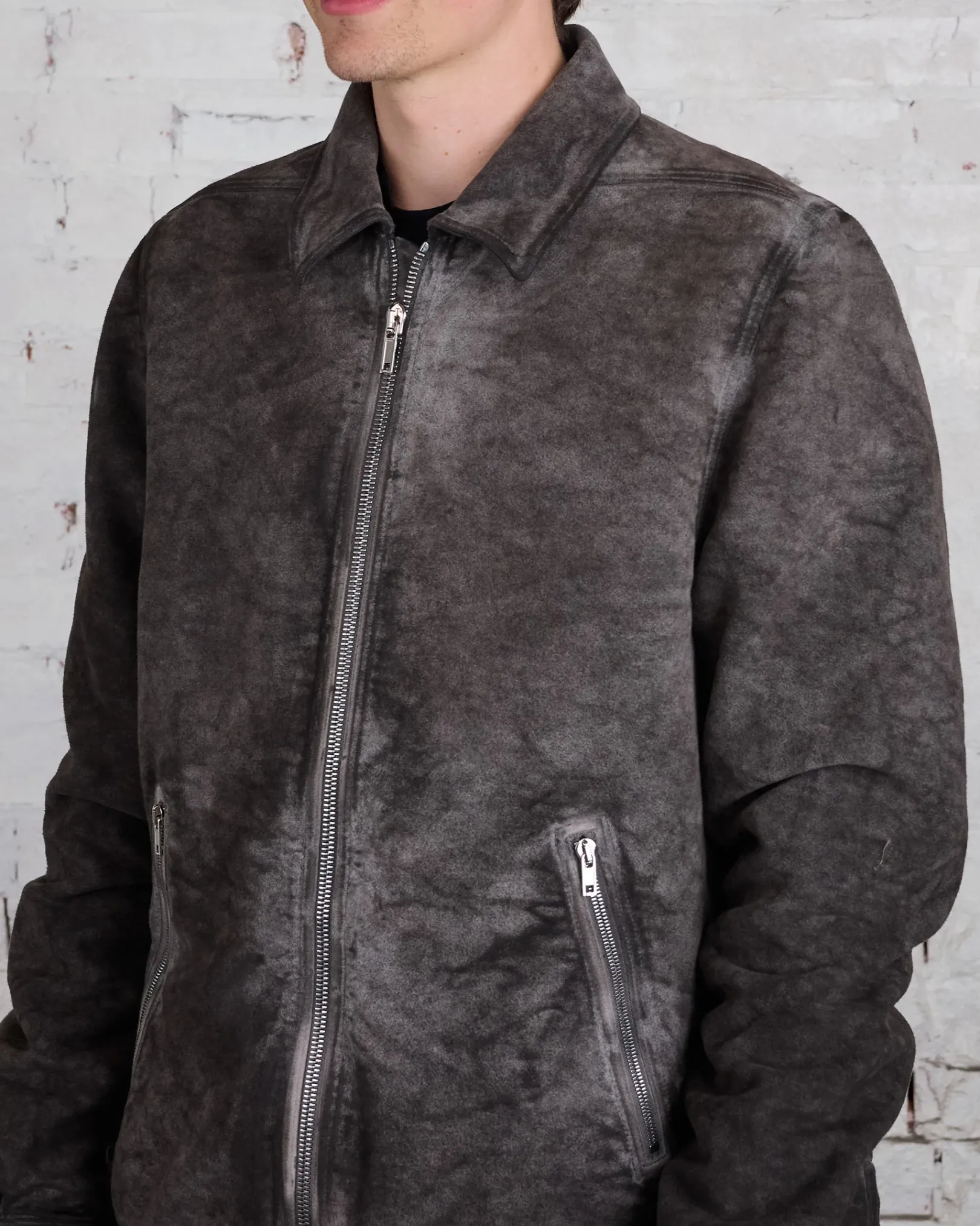 Clearance DRKSHDW Rick Owens Zipfront Jacket Cotton Moleskin Dust