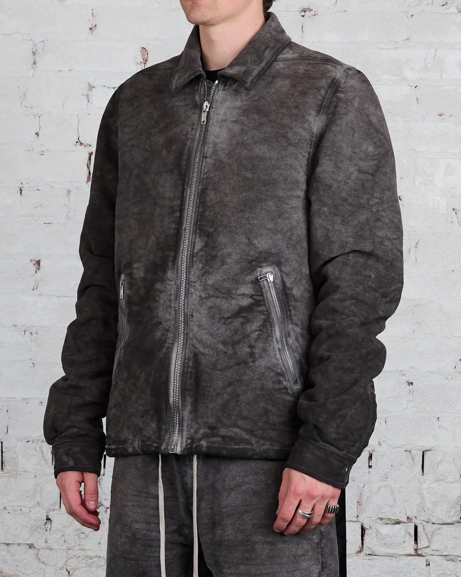 Clearance DRKSHDW Rick Owens Zipfront Jacket Cotton Moleskin Dust
