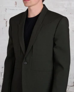 Clearance Rick Owens Fogpocket Soft Soft Blazer WGP Forest