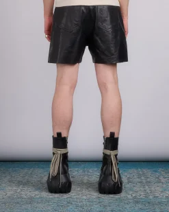 Fashion Rick Owens Geth Cutoff Short Sugar Leather Black