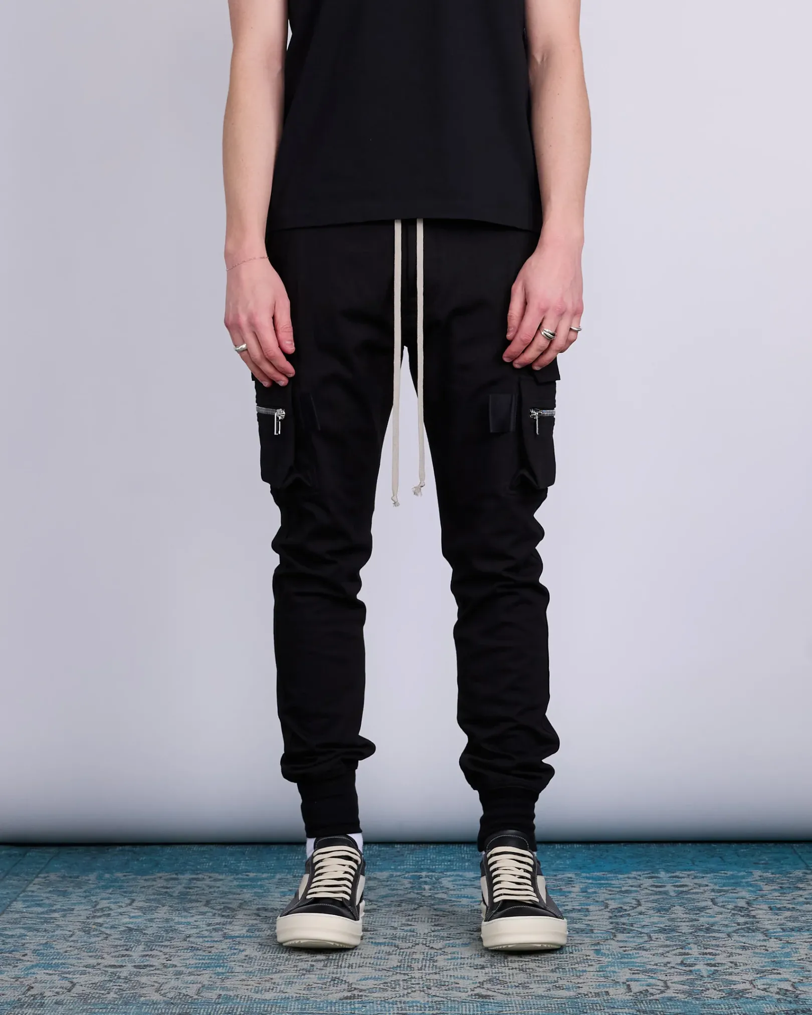 Sale Rick Owens Mastodon Cargo Pant Heavy Jersey BA Black