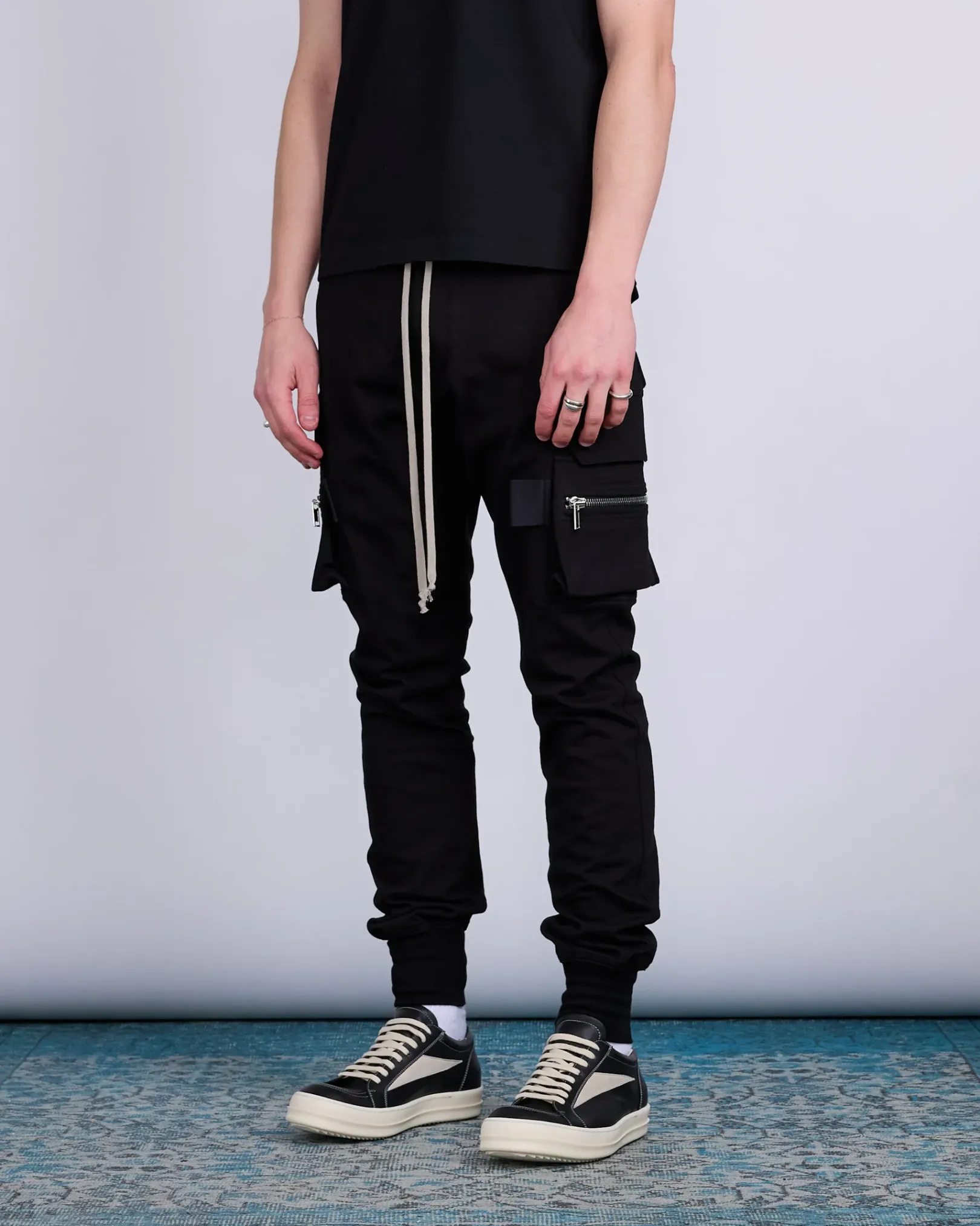 Sale Rick Owens Mastodon Cargo Pant Heavy Jersey BA Black