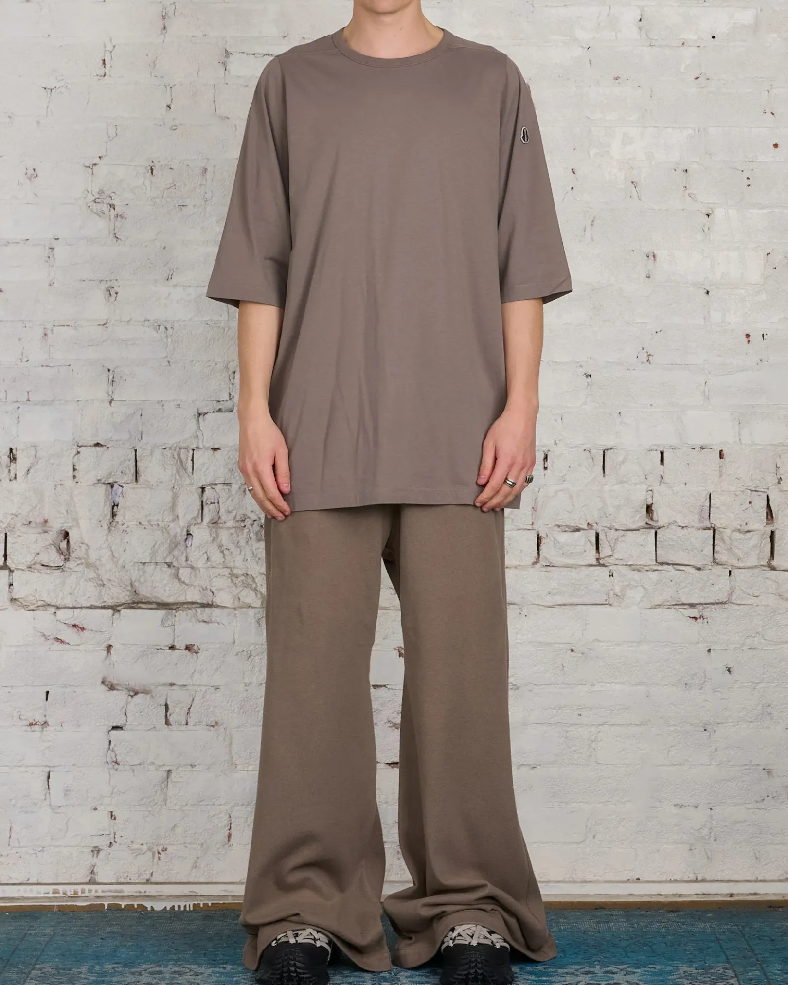 Outlet Rick Owens Moncler Crewneck T-Shirt Dust