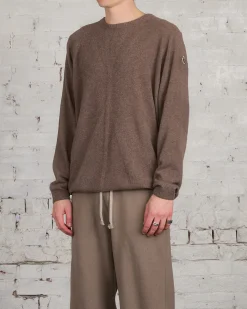 Sale Rick Owens Moncler Round Neck Jumbo Sweater Dust