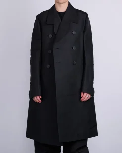 Online Rick Owens Officer Coat Heavy Faille Black