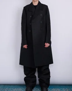 Online Rick Owens Officer Coat Heavy Faille Black