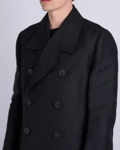Online Rick Owens Officer Coat Heavy Faille Black