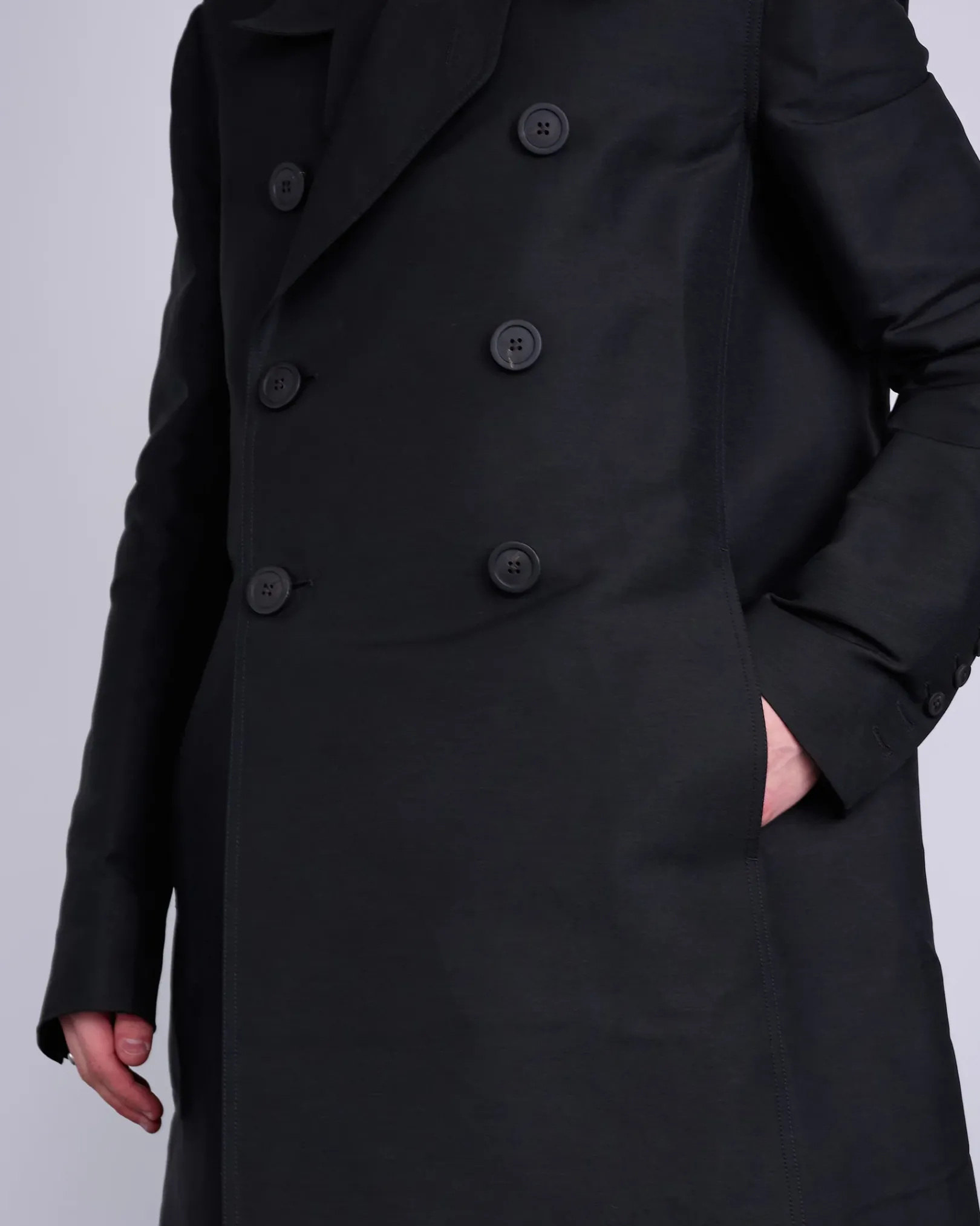 Online Rick Owens Officer Coat Heavy Faille Black