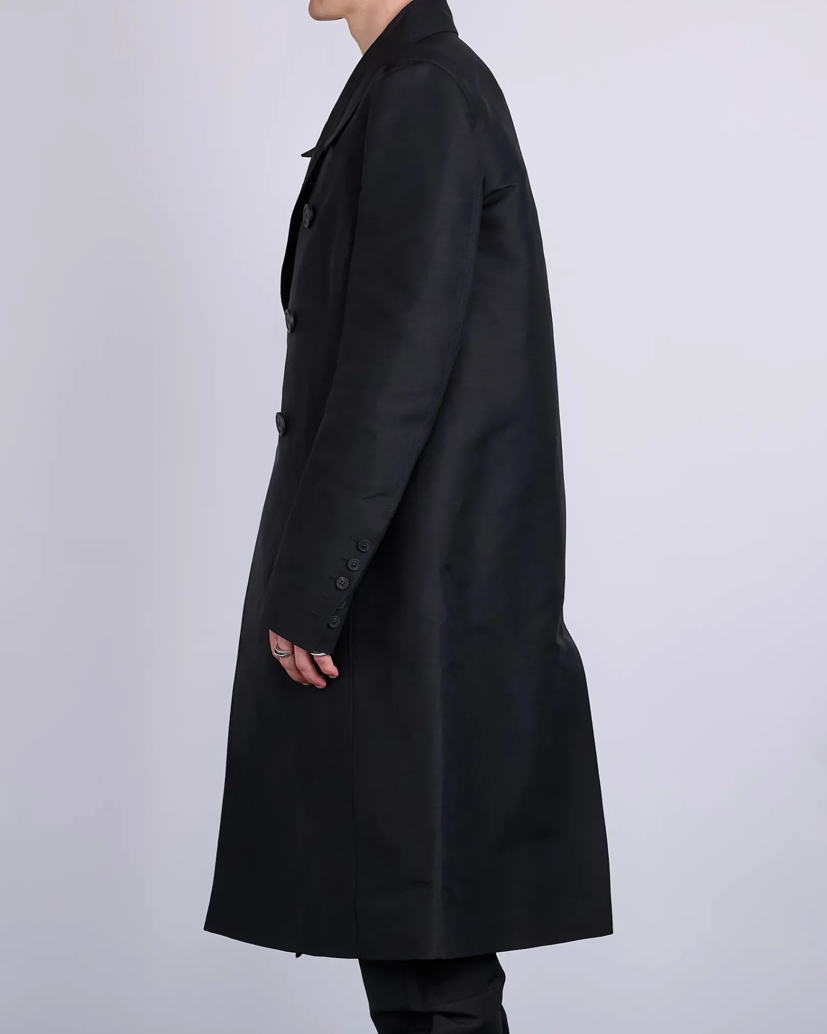 Online Rick Owens Officer Coat Heavy Faille Black