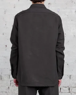 Sale Rick Owens Outershirt Brushed Heavy Twill Dark Dust